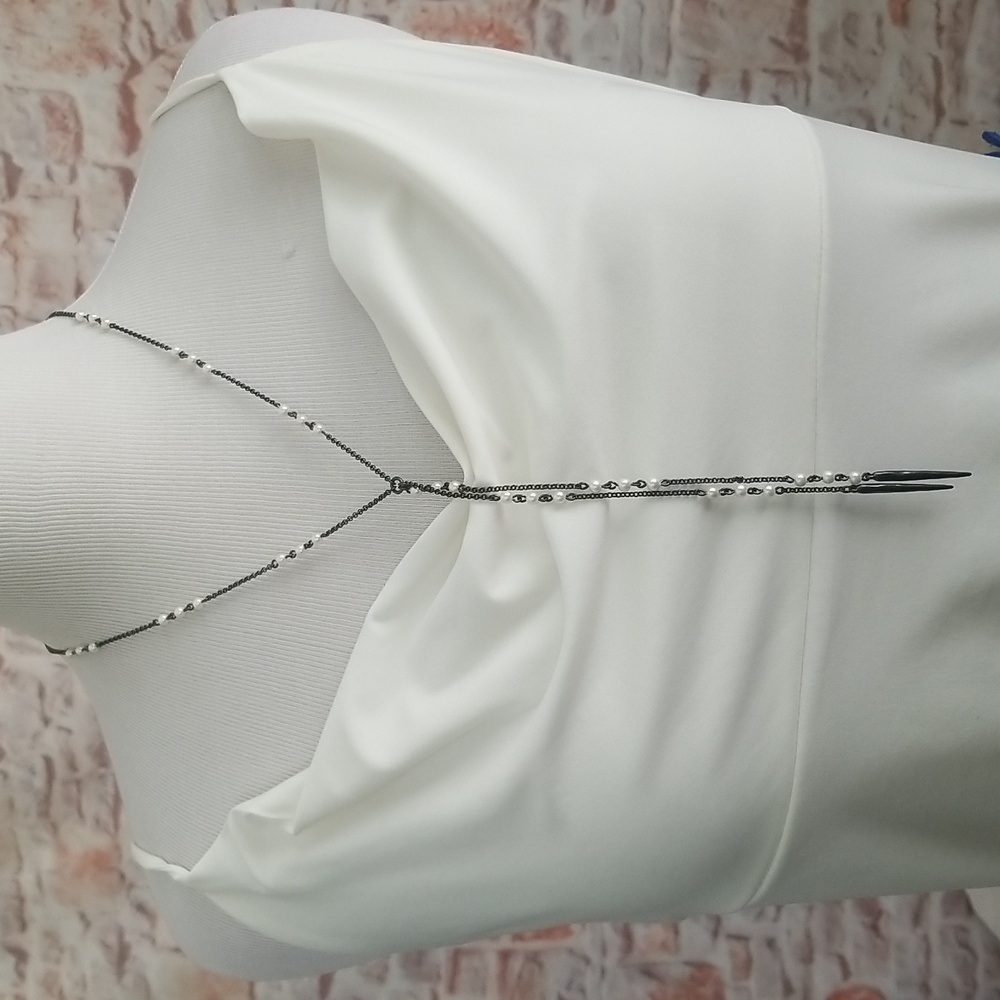 New Lucky Brand Pearl Lariat Necklace